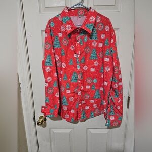 Holiday-Themed Red and Green Unisex Shirt